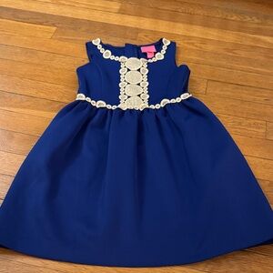 Lilly Pulitzer Royal Blue Dress with Cream Details